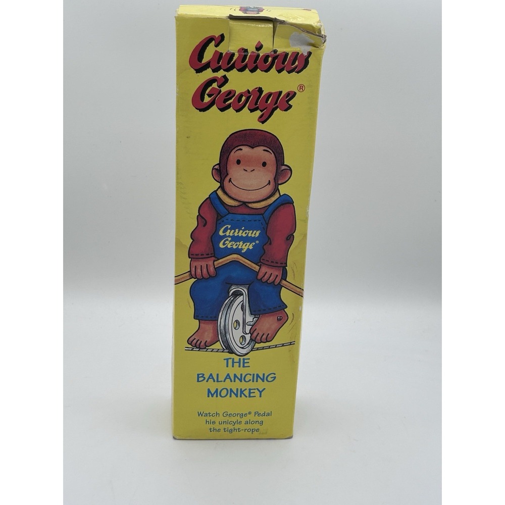 Curious George Balancing Monkey Toy 1995 Schylling Vintage Tightrope Unicycle